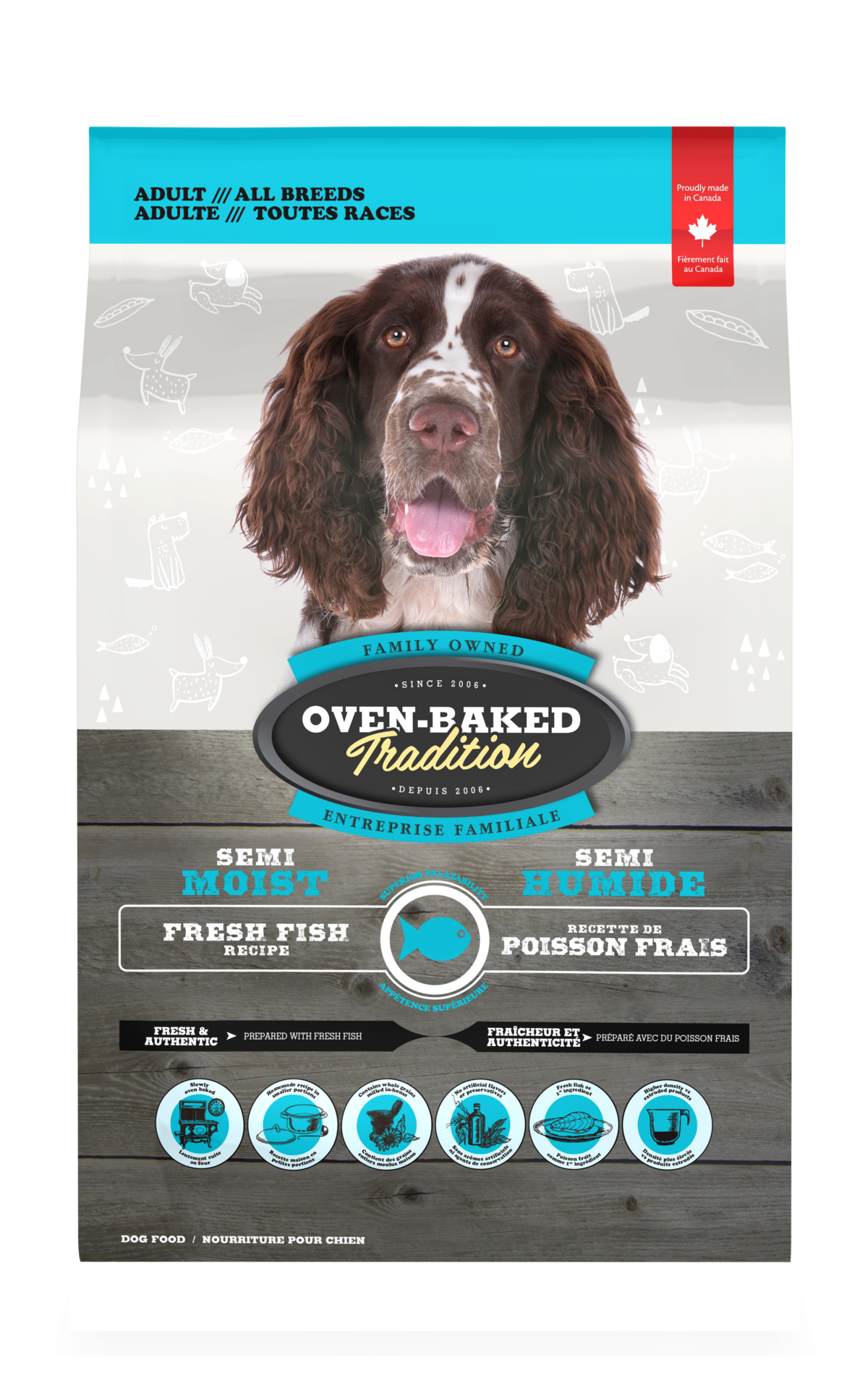 Semi-moist food for all breed adult dogs - Fish | Oven-Baked Tradition