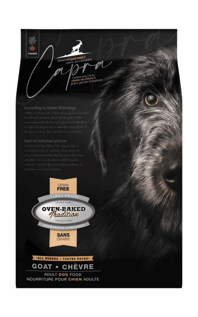 Nourriture pour chien adulte sans grains toutes races – Chèvre 1 GF CAPRA Goat All Breed Front SG CAPRA Chevre Toutes Races Face