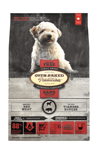 Nourriture sans grains pour chien toutes étapes de vie petite race - Viandes rouges 1 Grain Free Red Meat Small Breed front Petite race Sans Grain Viande Rouge face