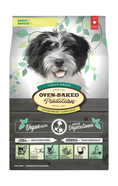 Nourriture pour chien adulte de petite race - Végétalienne 1 Vegan 3D Small Breed front Petite Race Vegan face