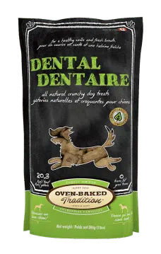 All natural oven-baked crunchy dental treats for dogs by Oven-Baked Tradition