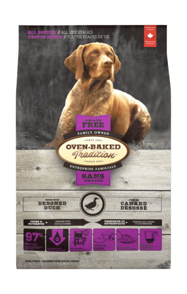 Nourriture pour chien sans grains toutes étapes de vie toutes races - Canard 1 Grain Free Duck 3D All Breed front Sans Grain Canard Toutes Races face