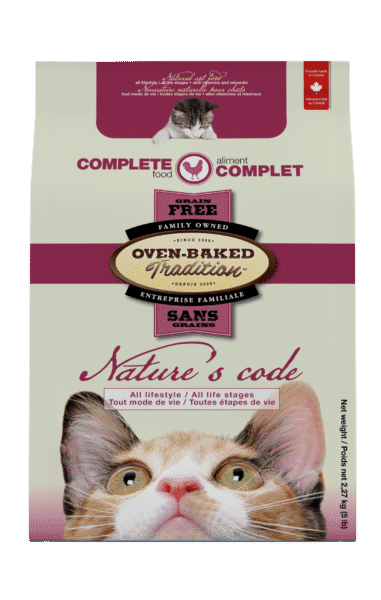 Nourriture sans grains pour chat toutes étapes de vie tout mode de vie - Poulet 1 CAT Natures Code Regular Chicken Front CHAT Poulet Regulier Face