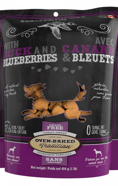 OBT 21013 454 Dog Treats Duck Blueberries