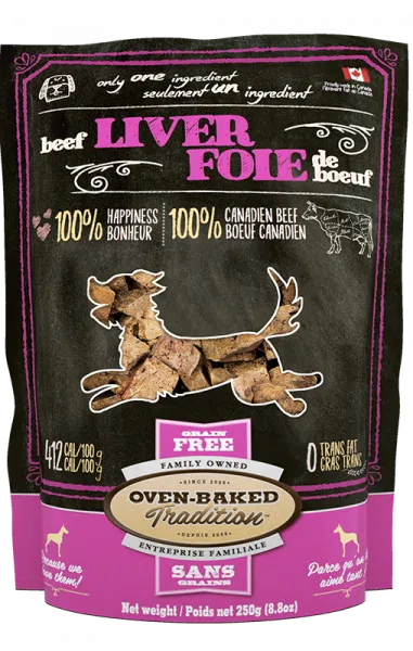 Sac de gâteries naturelles pour chiens – foie de bœuf Oven-Baked Tradition / Bag of natural dog treats – beef liver Oven-Baked Tradition