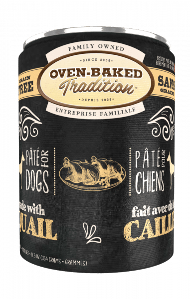Pâté sans grains pour chien adulte - Caille 1 Conserve 3D CHIEN 354g Caille Site Web OBT