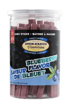All natural chew sticks for dogs, blueberry flavor, help clean teeth Oven‑Baked Tradition