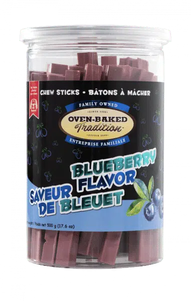All natural chew sticks for dogs, blueberry flavor, help clean teeth Oven‑Baked Tradition