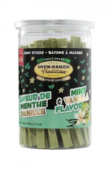 All natural chew sticks for dogs, mint & vanilla flavor, help clean teeth Oven‑Baked Tradition
