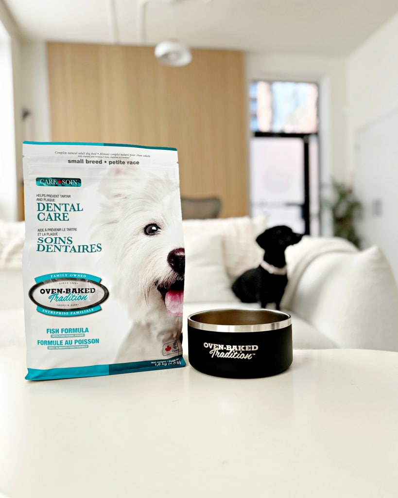 Oven-Baked Tradition Dental Care dog food, a preventive formula for healthy teeth and gums