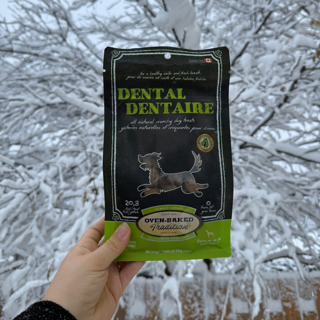 Sac de gâterie dentaire Oven-Baked Tradition pour chien sous la neige, aide à prévenir les problèmes dentaires